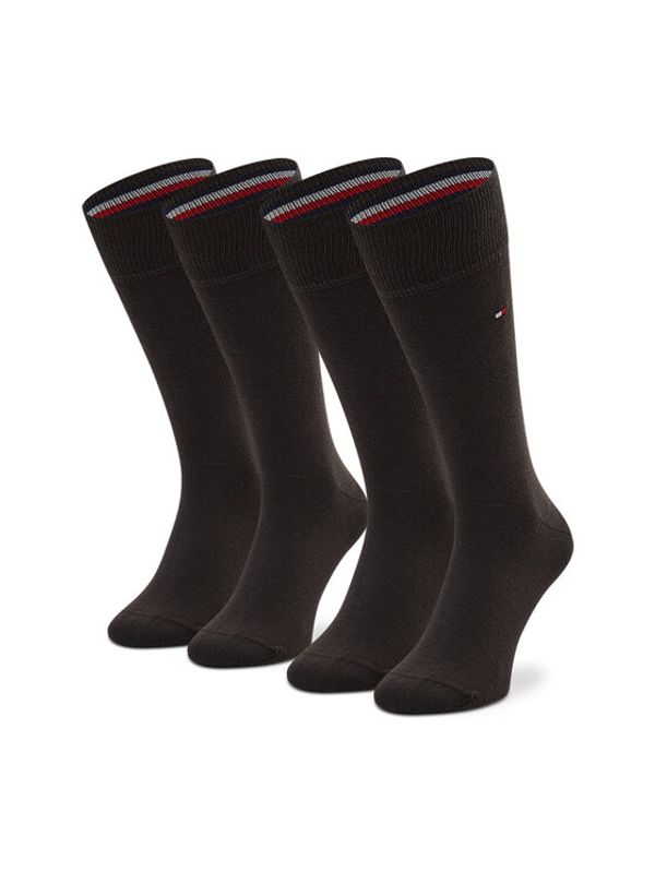 Tommy Hilfiger Tommy Hilfiger Комплект 2 чифта дълги чорапи мъжки 371111 Кафяв