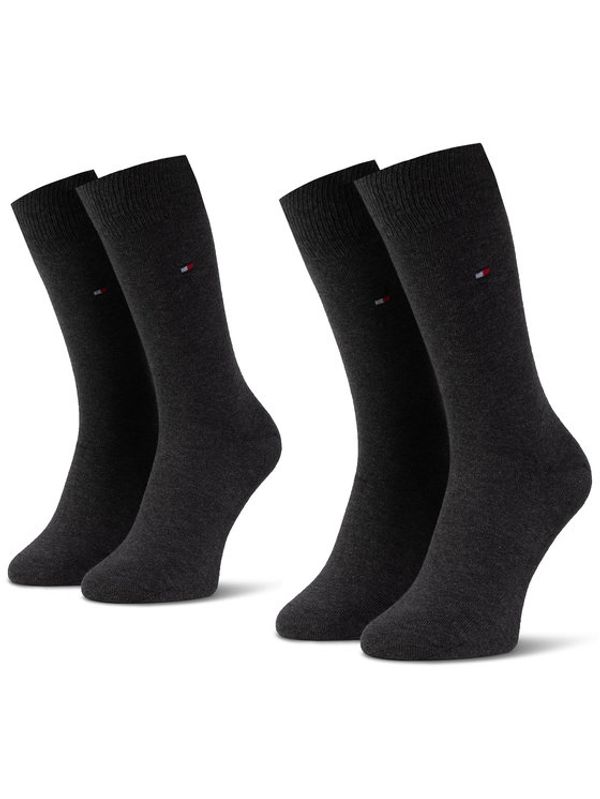 Tommy Hilfiger Tommy Hilfiger Комплект 2 чифта дълги чорапи мъжки 371111 Сив