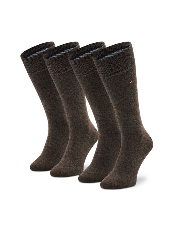 Tommy Hilfiger Tommy Hilfiger Комплект 2 чифта дълги чорапи мъжки 371111778 Кафяв