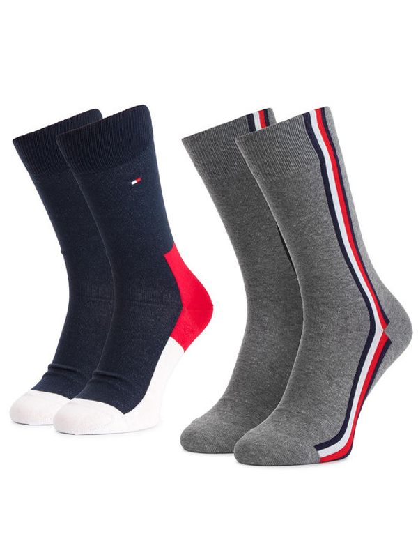 Tommy Hilfiger Tommy Hilfiger Комплект 2 чифта дълги чорапи мъжки 471010001 Тъмносин