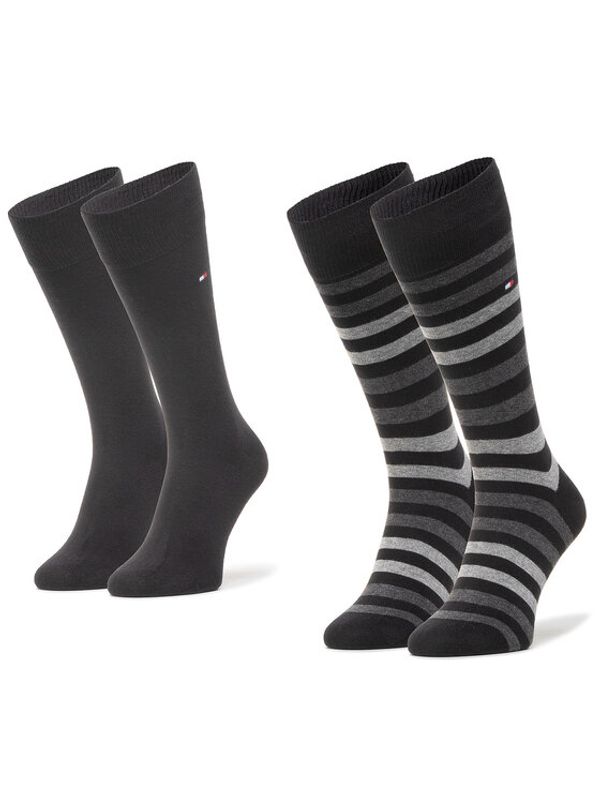 Tommy Hilfiger Tommy Hilfiger Комплект 2 чифта дълги чорапи мъжки 472001001 Черен