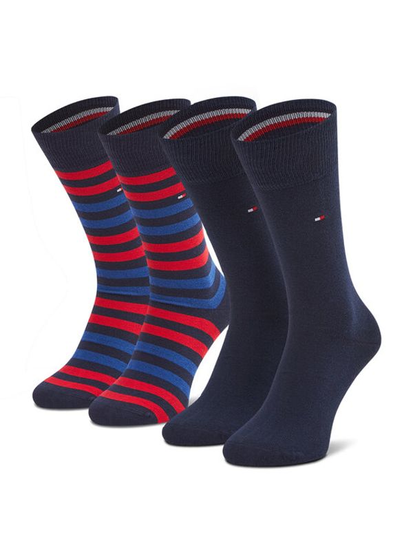 Tommy Hilfiger Tommy Hilfiger Комплект 2 чифта дълги чорапи мъжки 472001001 Тъмносин