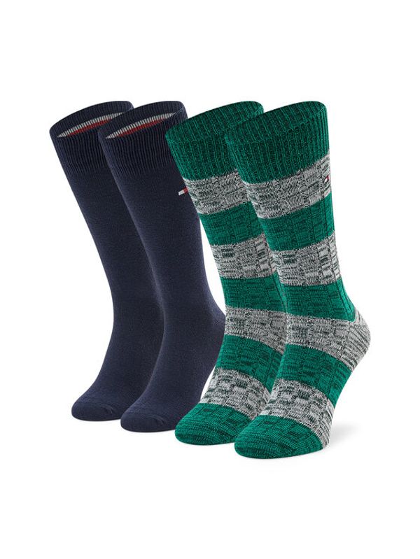 Tommy Hilfiger Tommy Hilfiger Комплект 2 чифта дълги чорапи мъжки 701220236 Тъмносин