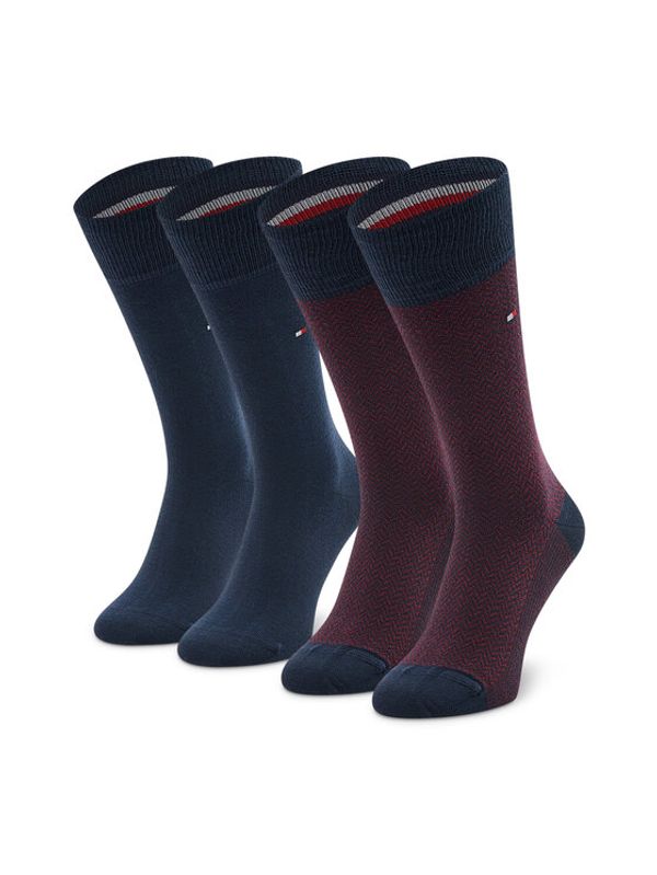 Tommy Hilfiger Tommy Hilfiger Комплект 2 чифта дълги чорапи мъжки 701220237 Тъмносин