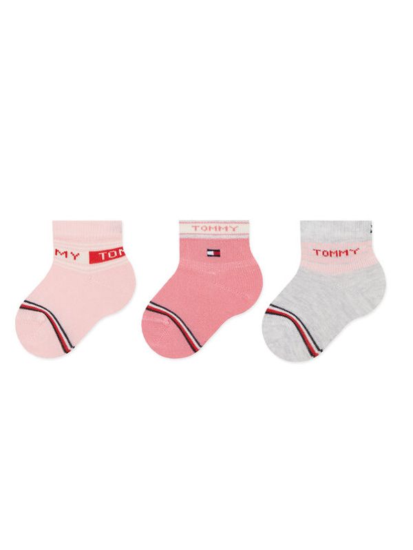 Tommy Hilfiger Tommy Hilfiger Комплект 3 чифта дълги чорапи детски 701220278 Розов