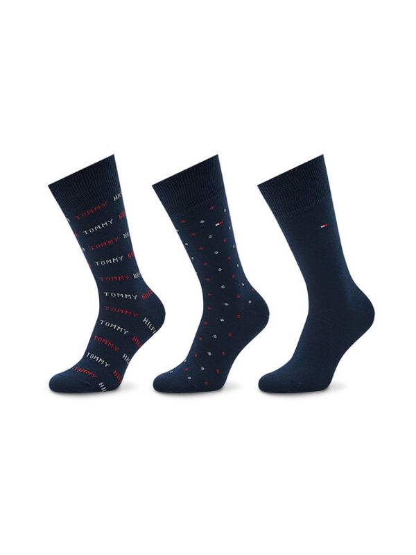Tommy Hilfiger Tommy Hilfiger Комплект 3 чифта дълги чорапи мъжки 701220147 Тъмносин