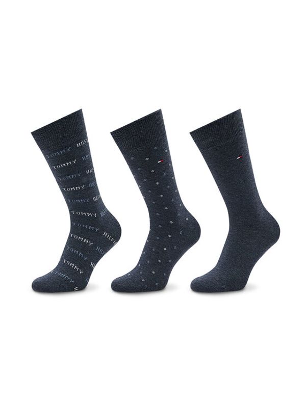 Tommy Hilfiger Tommy Hilfiger Комплект 3 чифта дълги чорапи мъжки 701220147 Тъмносин