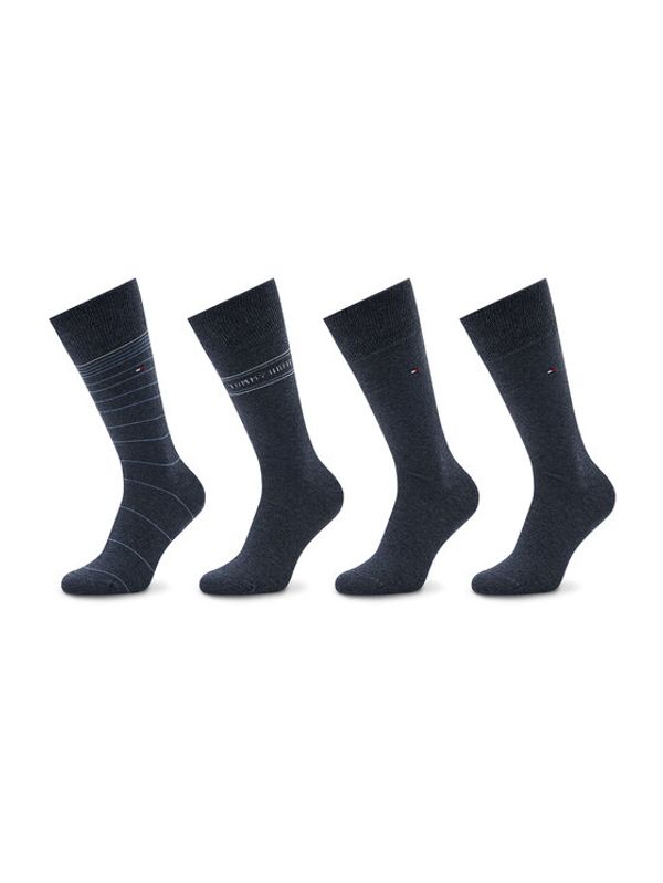 Tommy Hilfiger Tommy Hilfiger Комплект 4 чифта дълги чорапи мъжки 701220146 Тъмносин