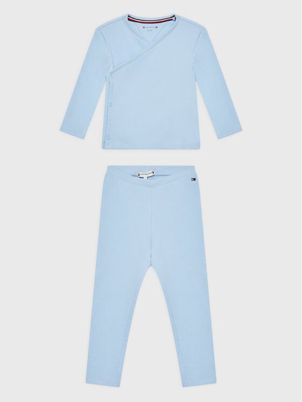 Tommy Hilfiger Tommy Hilfiger Комплект блуза и клин Baby Rib KN0KN01482 Син Regular Fit