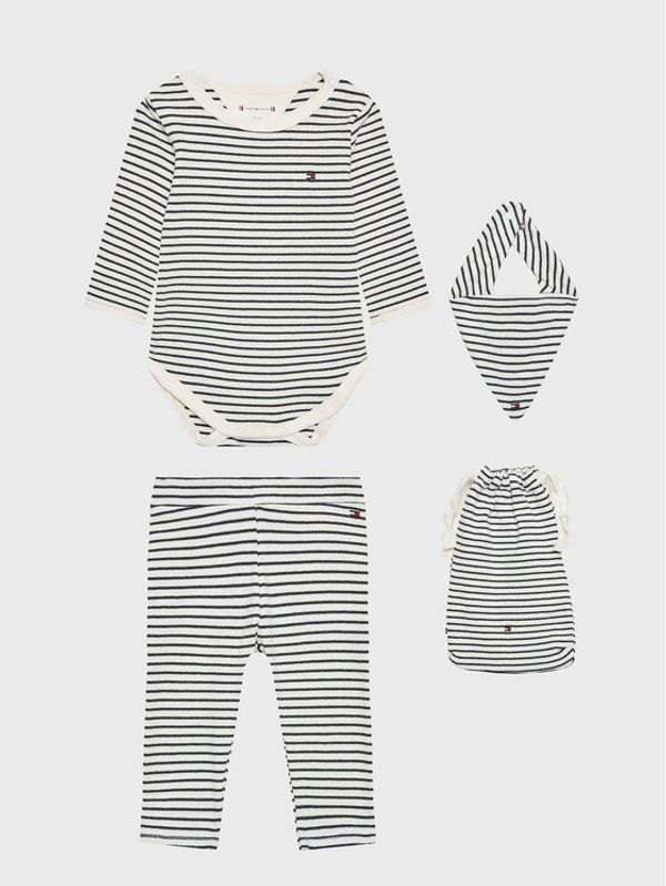 Tommy Hilfiger Tommy Hilfiger Комплект боди и панталон KN0KN01586 Бял Regular Fit