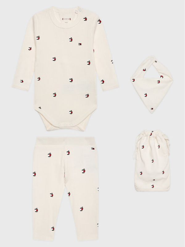 Tommy Hilfiger Tommy Hilfiger Комплект боди и панталон KN0KN01586 Бял Regular Fit