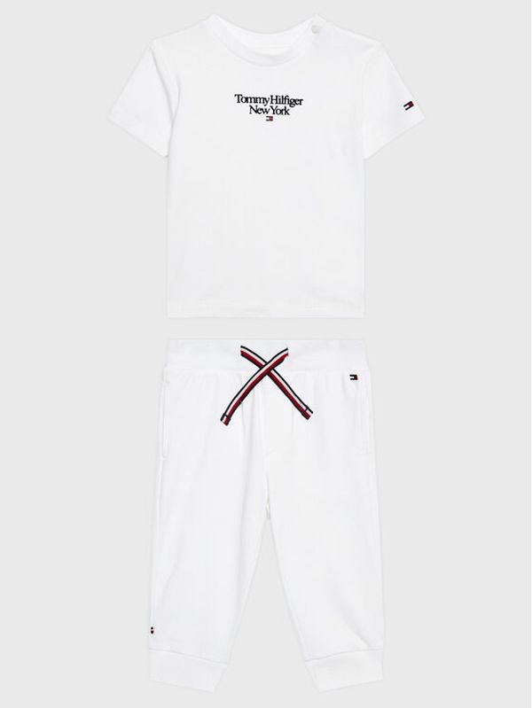 Tommy Hilfiger Tommy Hilfiger Комплект от тишърт и панталони Essential KN0KN01555 Бял Regular Fit