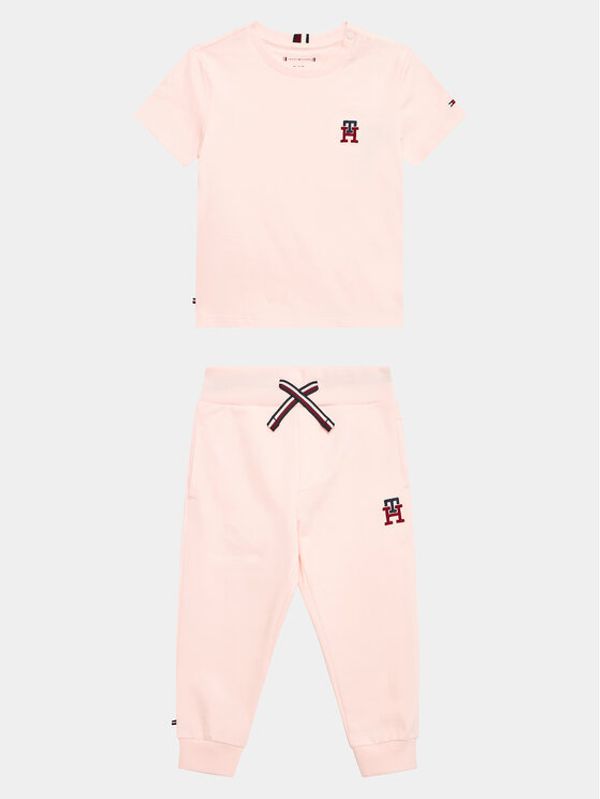 Tommy Hilfiger Tommy Hilfiger Комплект от тишърт и панталони KN0KN01641 Розов Regular Fit