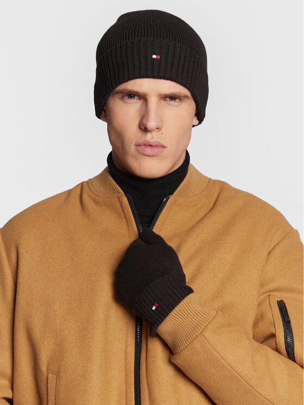 Tommy Hilfiger Tommy Hilfiger Комплект шапка и ръкавици AM0AM10490 Черен