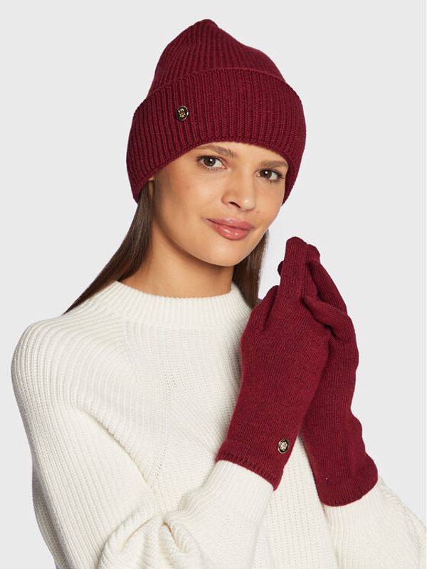 Tommy Hilfiger Tommy Hilfiger Комплект шапка и ръкавици Elevated AW0AW13909 Бордо