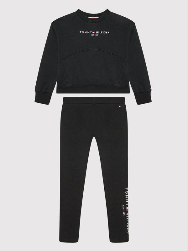 Tommy Hilfiger Tommy Hilfiger Комплект суитшърт и клин Essential KG0KG06027 D Черен Regular Fit