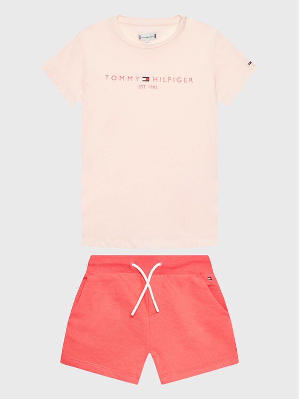 Tommy Hilfiger Tommy Hilfiger Комплект тишърт и спортни шорти KG0KG07281 D Розов Regular Fit