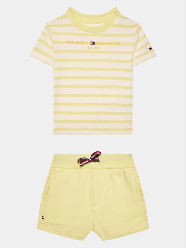 Tommy Hilfiger Tommy Hilfiger Комплект тишърт и спортни шорти KN0KN01596 Жълт Regular Fit