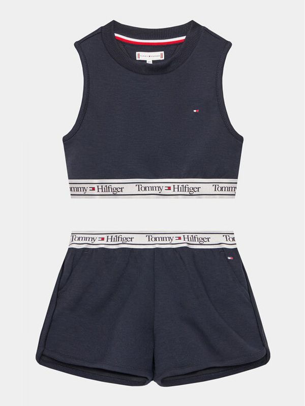 Tommy Hilfiger Tommy Hilfiger Комплект топ и панталонки Graphic KG0KG07201 D Тъмносин Slim Fit