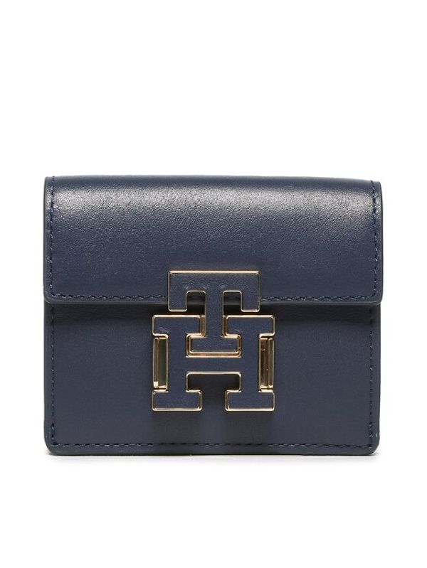 Tommy Hilfiger Tommy Hilfiger Малък дамски портфейл Push Lock Leather Wallet AW0AW14344 Тъмносин