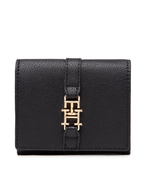 Tommy Hilfiger Tommy Hilfiger Малък дамски портфейл Th Plush Small Flap Wallet AW0AW14238 Черен
