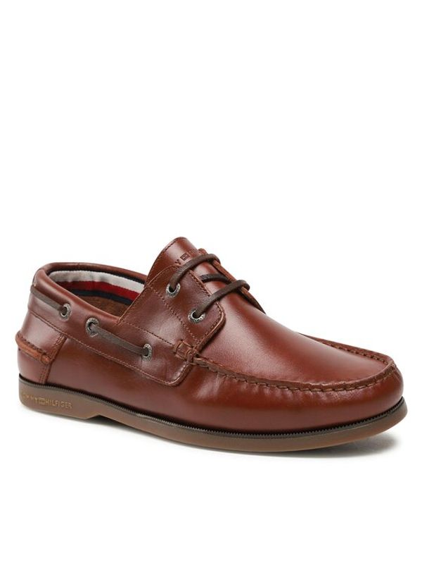 Tommy Hilfiger Tommy Hilfiger Мокасини Th Boat Shoe Core Leather FM0FM04506 Кафяв