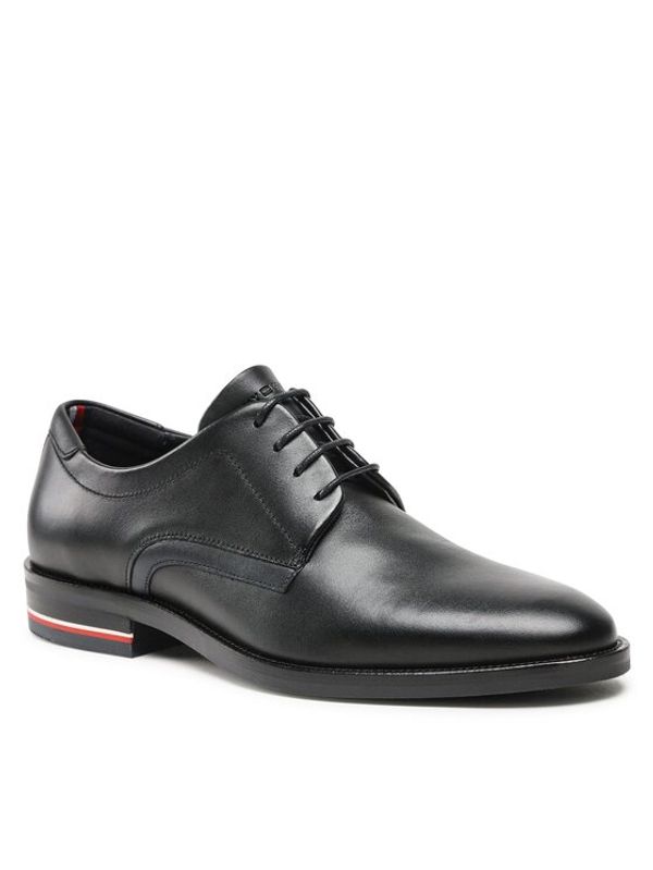Tommy Hilfiger Tommy Hilfiger Обувки Corporate Hilfiger Leather Shoe FM0FM04433 Черен