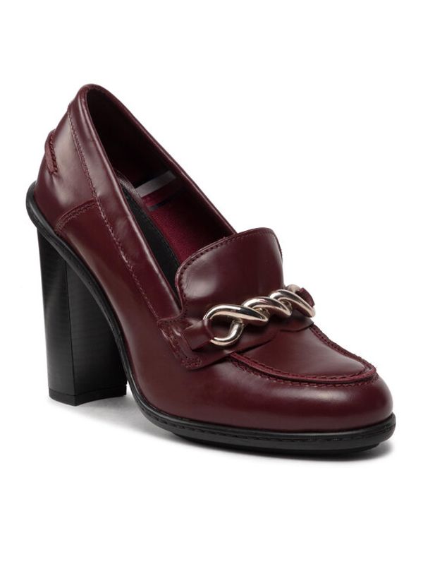 Tommy Hilfiger Tommy Hilfiger Обувки Twist High Heel Loafer FW0FW06692 Бордо