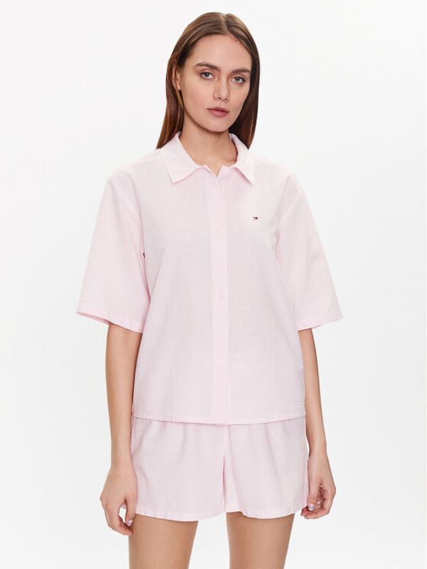 Tommy Hilfiger Tommy Hilfiger Пижама Ithaca Stripe UW0UW04519 Розов Regular Fit