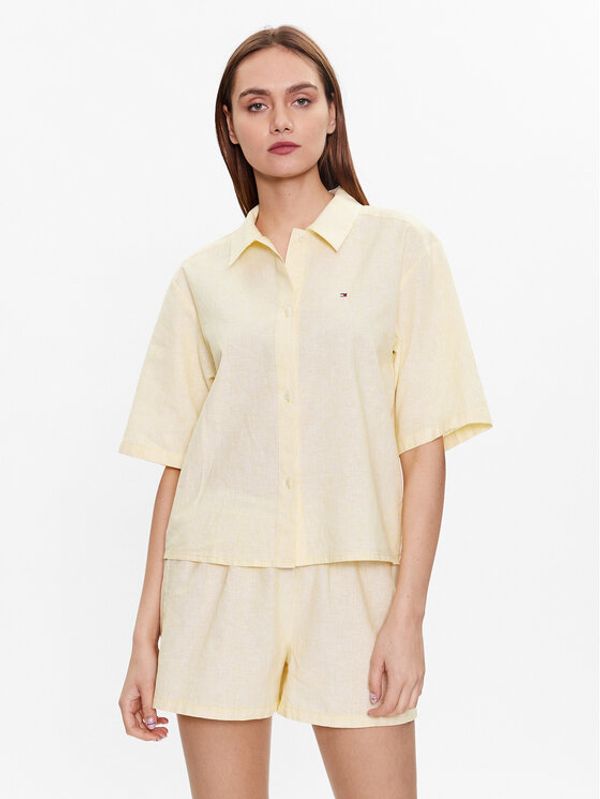 Tommy Hilfiger Tommy Hilfiger Пижама Ithaca Stripe UW0UW04519 Жълт Regular Fit