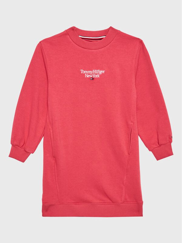 Tommy Hilfiger Tommy Hilfiger Плетена рокля Graphic KG0KG07007 M Розов Relaxed Fit