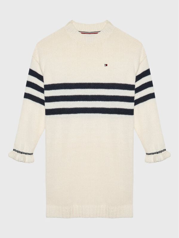 Tommy Hilfiger Tommy Hilfiger Плетена рокля KG0KG06883 M Екрю Regular Fit