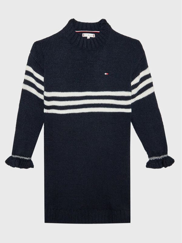 Tommy Hilfiger Tommy Hilfiger Плетена рокля KG0KG06883 M Тъмносин Regular Fit