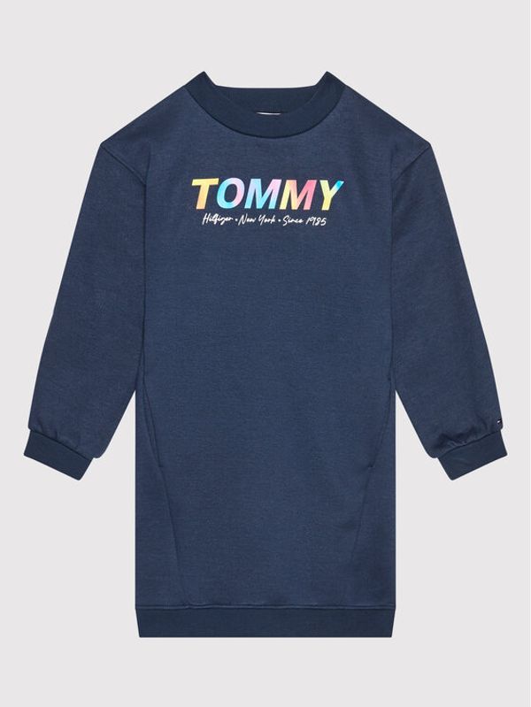 Tommy Hilfiger Tommy Hilfiger Плетена рокля Multi Shine Print KG0KG06124 D Тъмносин Regular Fit