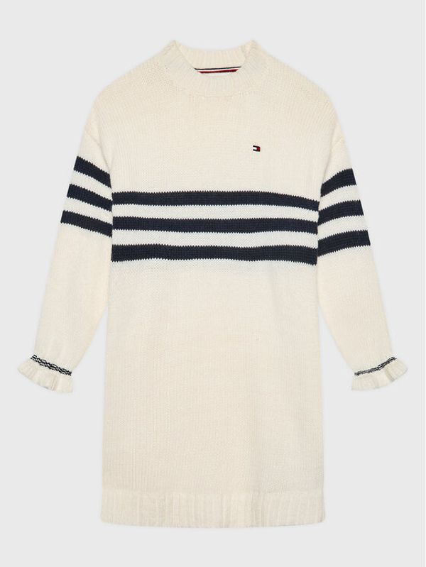 Tommy Hilfiger Tommy Hilfiger Плетена рокля Prep Stripe KG0KG06883 D Екрю Relaxed Fit
