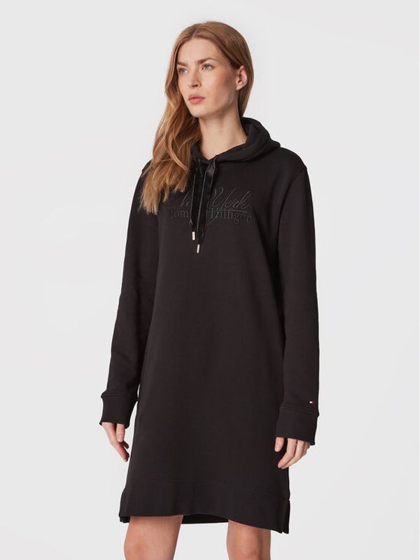 Tommy Hilfiger Tommy Hilfiger Плетена рокля Trim WW0WW37100 Черен Regular Fit