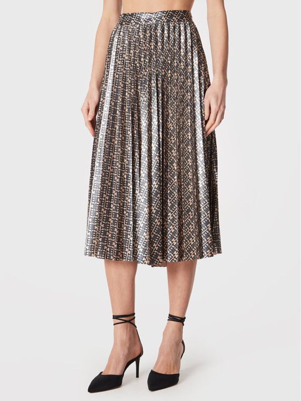 Tommy Hilfiger Tommy Hilfiger Плисирана пола Monogram Pleated WW0WW37329 Бежов Regular Fit