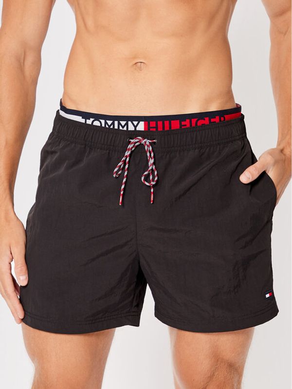 Tommy Hilfiger Tommy Hilfiger Плувни шорти Medium Drawstring UM0UM02509 Черен Slim Fit