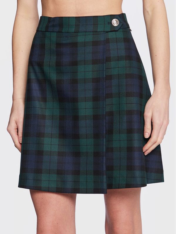 Tommy Hilfiger Tommy Hilfiger Пола тип трапец Tartan WW0WW37065 Зелен Flare Fit