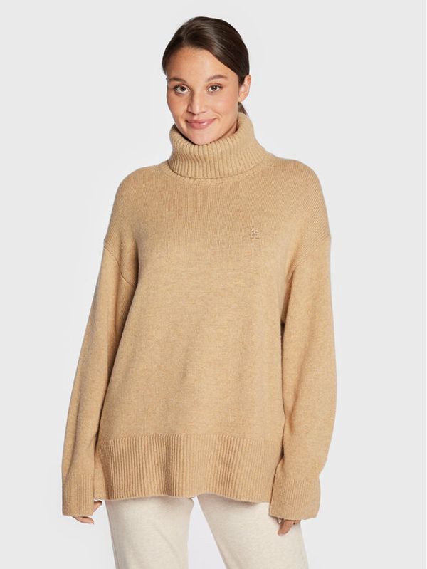 Tommy Hilfiger Tommy Hilfiger Поло Blend WW0WW35763 Бежов Oversize