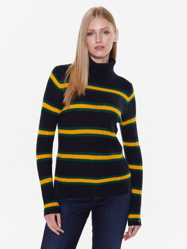 Tommy Hilfiger Tommy Hilfiger Поло Stripe WW0WW37290 Тъмносин Slim Fit