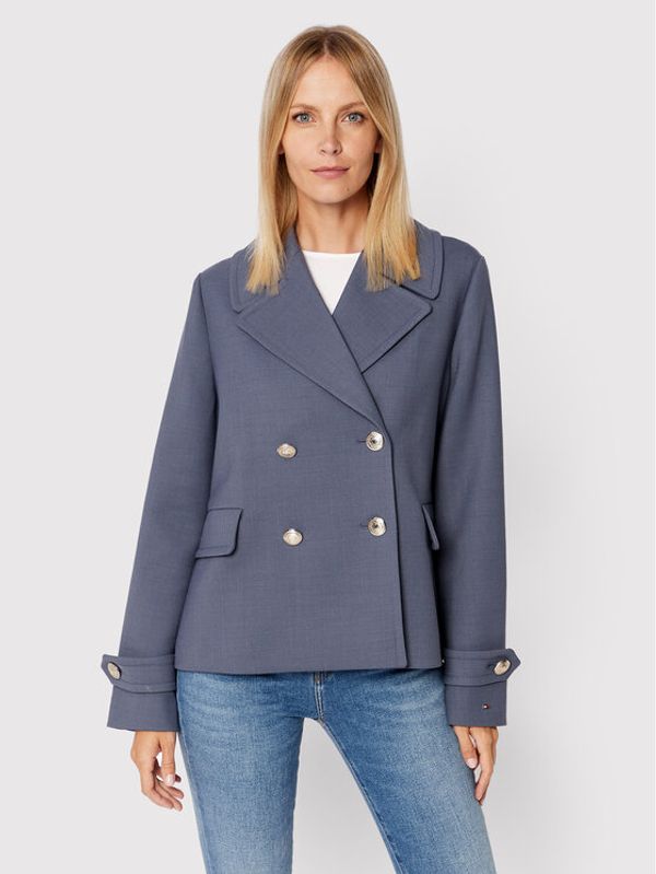 Tommy Hilfiger Tommy Hilfiger Преходно палто Blend WW0WW35074 Син Regular Fit