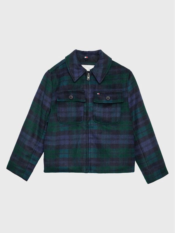 Tommy Hilfiger Tommy Hilfiger Преходно яке Check Shacket KG0KG07058 D Тъмносин Regular Fit