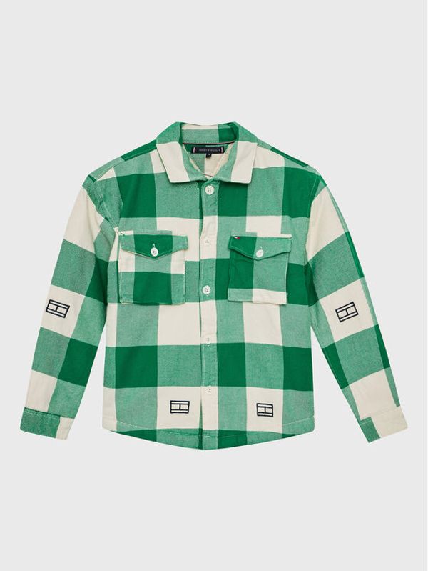 Tommy Hilfiger Tommy Hilfiger Преходно яке Sherpa KB0KB07860 D Зелен Oversize