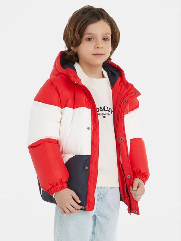 Tommy Hilfiger Tommy Hilfiger Пухено яке Essential Colorblock KB0KB08559 S Червен Regular Fit