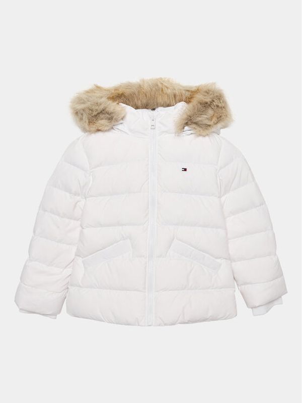 Tommy Hilfiger Tommy Hilfiger Пухено яке Essential KG0KG07399 D Бял Regular Fit