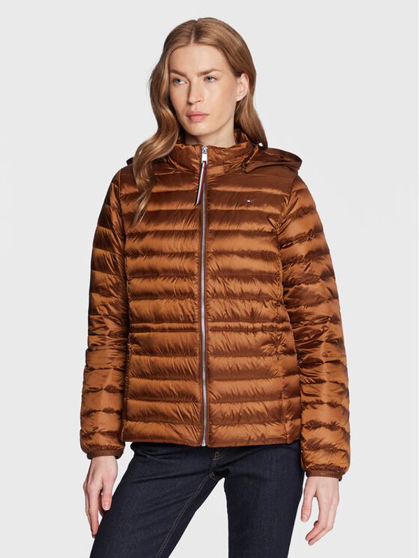 Tommy Hilfiger Tommy Hilfiger Пухено яке Feminne WW0WW37264 Кафяв Regular Fit