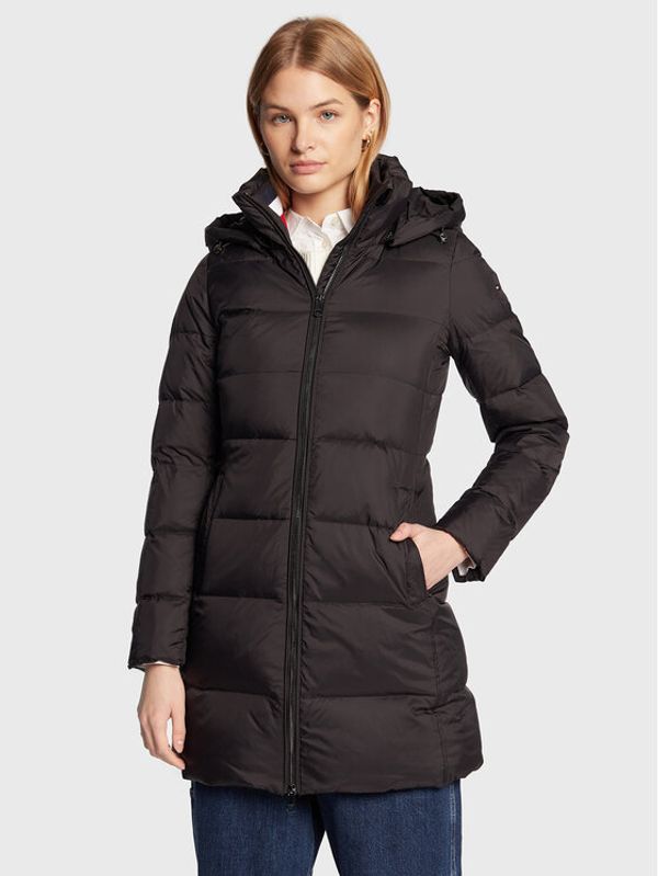 Tommy Hilfiger Tommy Hilfiger Пухено яке Global WW0WW37448 Черен Regular Fit