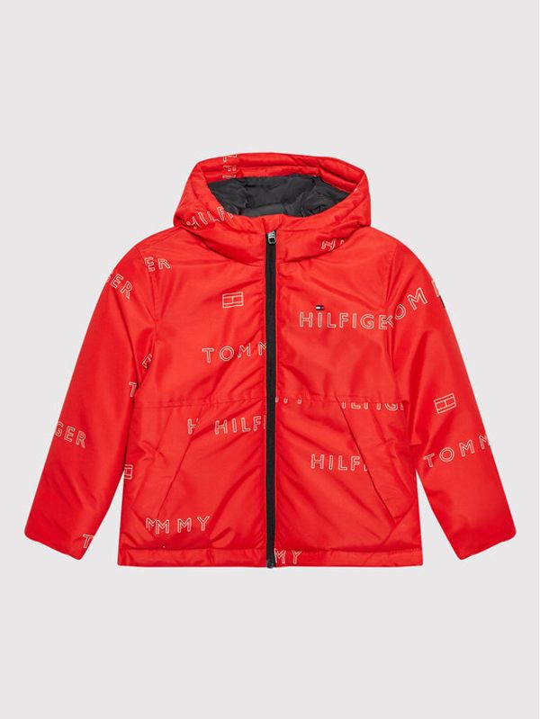 Tommy Hilfiger Tommy Hilfiger Пухено яке Logo Repeat KB0KB07745 Червен Regular Fit