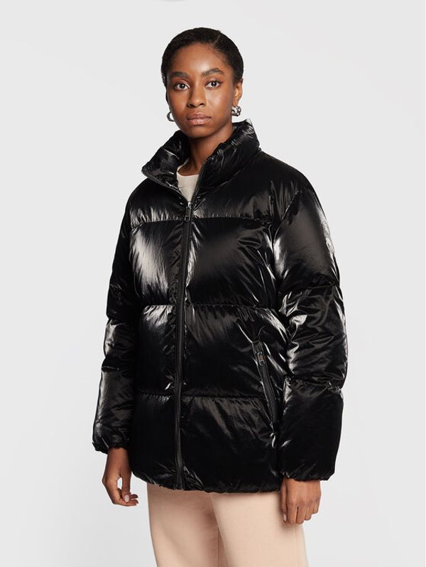 Tommy Hilfiger Tommy Hilfiger Пухено яке Metallic WW0WW35975 Черен Loose Fit